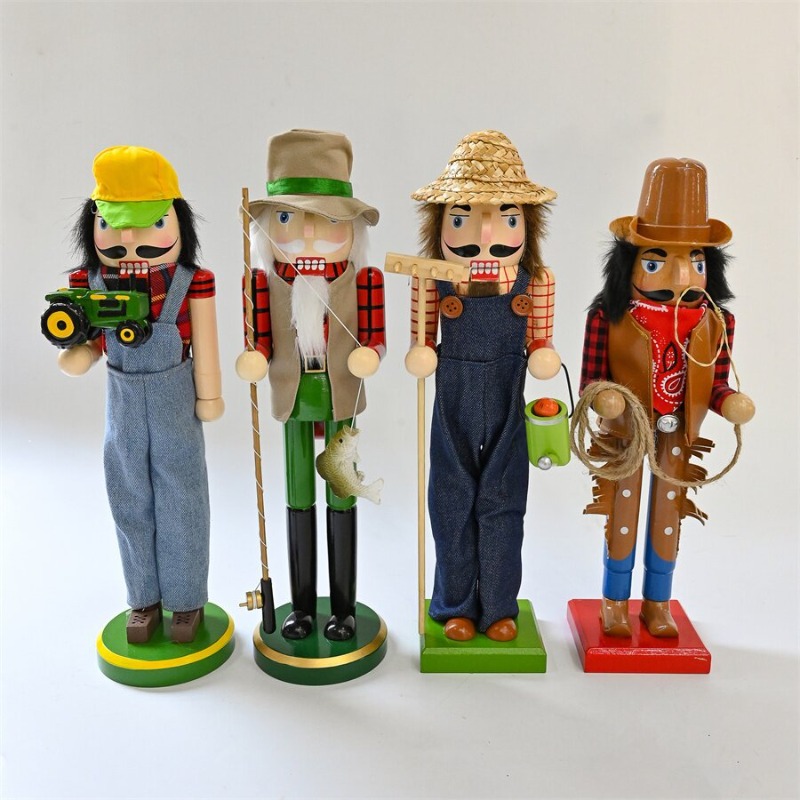 Nutcracker Figurine - Figurki drewnianych żołnierzy rozłupywających orzechy, kierowcy,