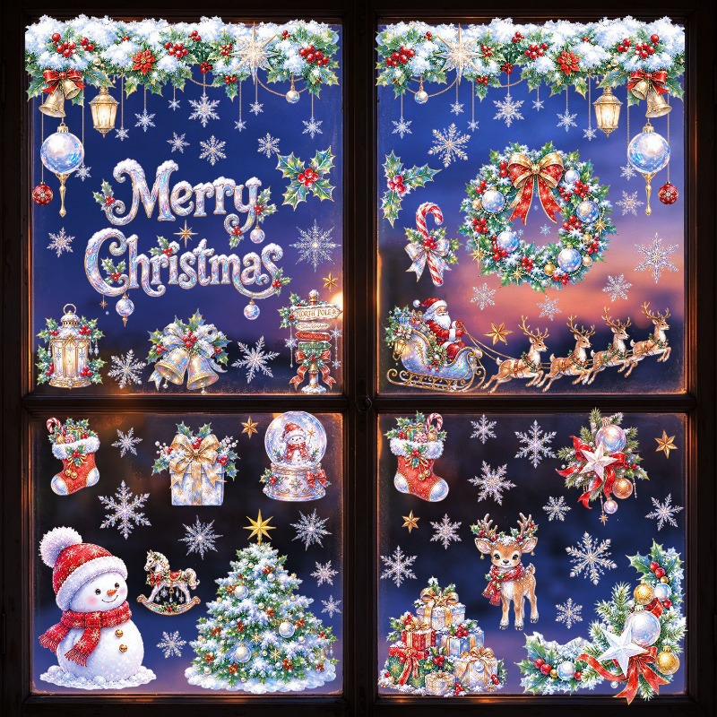 9 arkuszy świątecznych nakleje – Snowflake Window Decal recenzja i cena