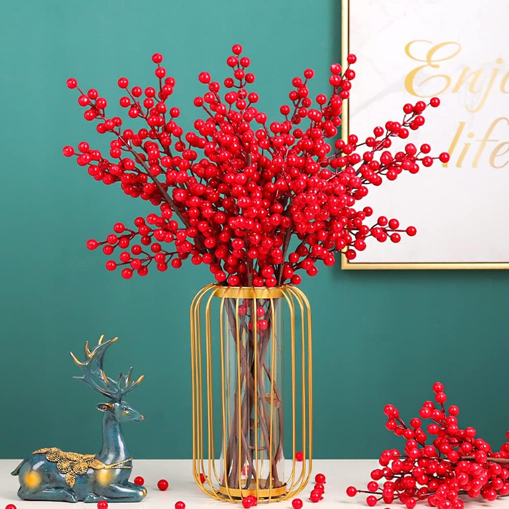 Sztuczne, żywe, czerwone gałąz – Christmas Wreath Fake recenzja i cena