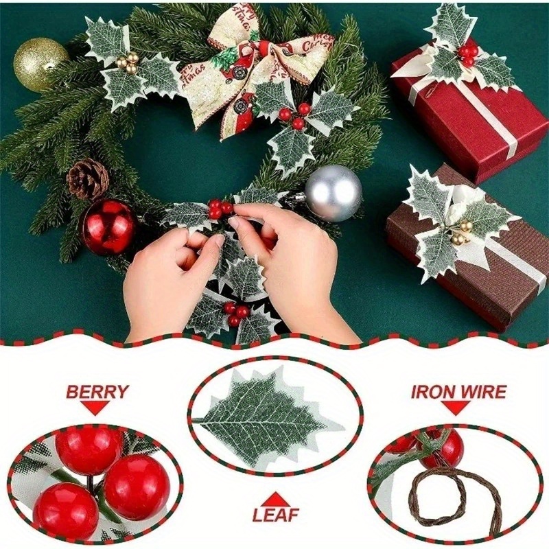 10 szt. Sztuczne jagody ostrok – Christmas Wreath Fake recenzja i cena