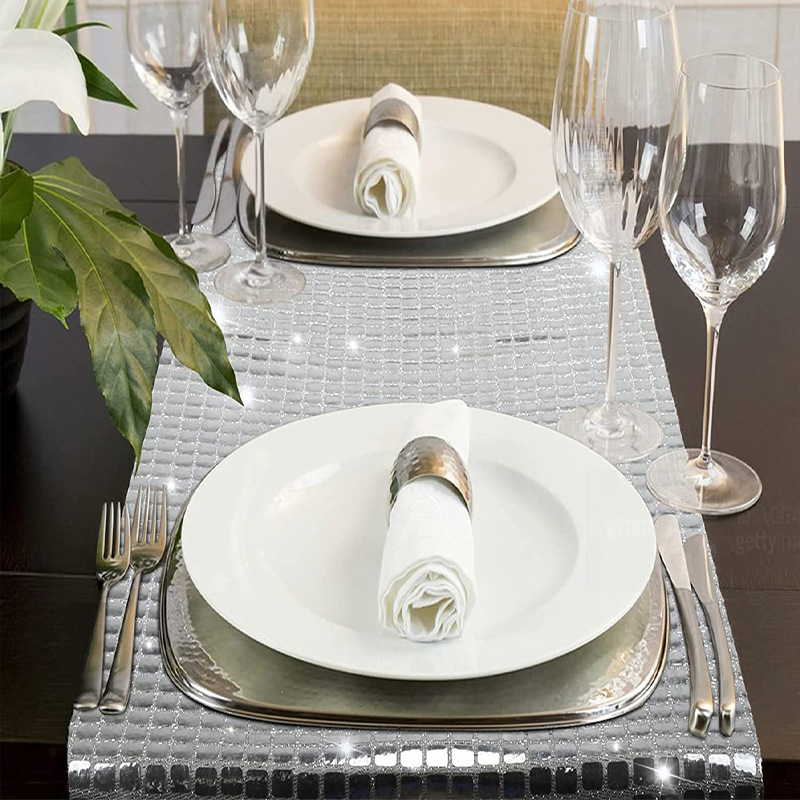 Błyszczący lustrzany złoty/sre – Christmas Table Runner recenzja i cena
